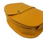 Leather Saddle Bag Loop Closure Crossbody Sam In Yellow, thumbnail 4 of 8