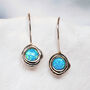 Simple Molten Sterling Silver Blue Opal Drop Earrings, thumbnail 1 of 7