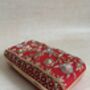 Red Embroidered Rectangular Clutch Bag, thumbnail 10 of 11