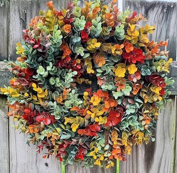 Handmade All Season Multi Coloured Outdoor Wreath, 5 of 6