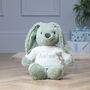 Personalised Max And Boo Large Bunny Soft Toy In Blue, Green And Chestnut, thumbnail 4 of 11