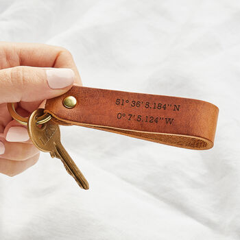 Leather Coordinate Keyring, 2 of 3