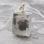 Square Glass Photo Locket Sterling Silver Necklace, thumbnail 1 of 5