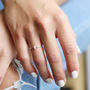 Sterling Silver Thin Diamond Stone Ring, thumbnail 2 of 4
