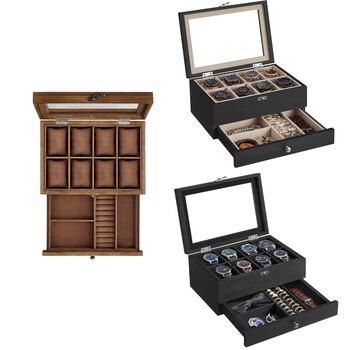Eight Slots Solid Wooden Watch Case Box With Pillows, 8 of 8