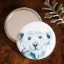 Inky Polar Bear Pocket Compact Mirror, thumbnail 1 of 4
