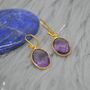 Amethyst Gold Earrings: February Birthstone, thumbnail 1 of 11