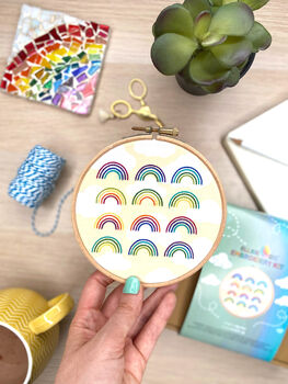 Earthy Rainbow Abstract Embroidery Kit, 2 of 7