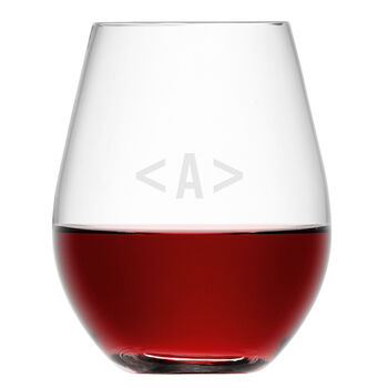 Monogrammed Stemless Red Wine Glass, 3 of 6