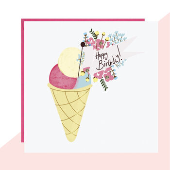 'happy Birthday' Ice Cream Card By Lottie Simpson | notonthehighstreet.com