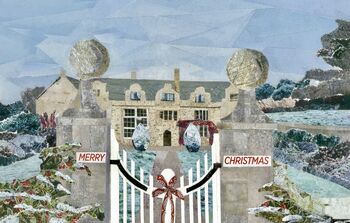 Trerice Christmas Card,, Newquay, Cornwall Collage Art, 2 of 3