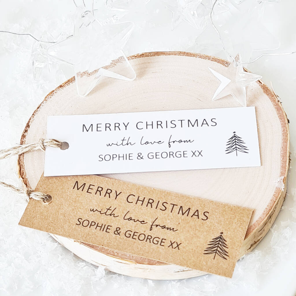 Personalised Christmas Gift Tags With Christmas Tree Design