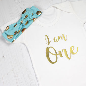 I Am One First Birthday Baby Girl Outfit, 4 of 6