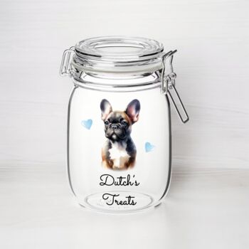 Personalised French Bulldog Kilner Style Treat Jar, 2 of 2
