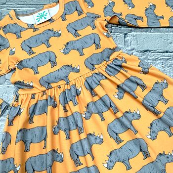 Organic Rhino Dress, Baby Dress, Girls Dress, 2 of 2