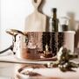 Hammered Copper Casserole With Brass Lid, 2500 Ml Tin Lined Inside, thumbnail 4 of 6