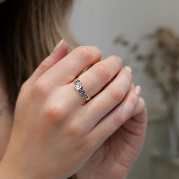 Sterling Silver Personalised Mantra Ring, 3 of 12