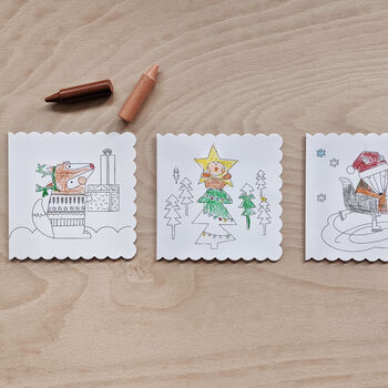 Kids Colouring Christmas Cards, Pack Of Three, 2 of 5