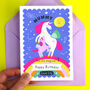 Personalised Happy Birthday Mummy Unicorn Card, thumbnail 1 of 7