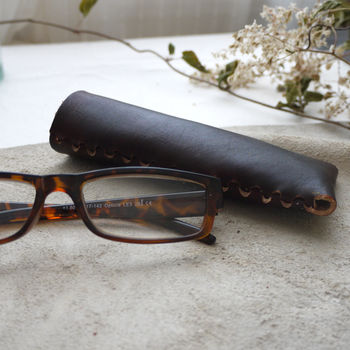 Leather Glasses Case With Interlocking Seam, 3 of 10