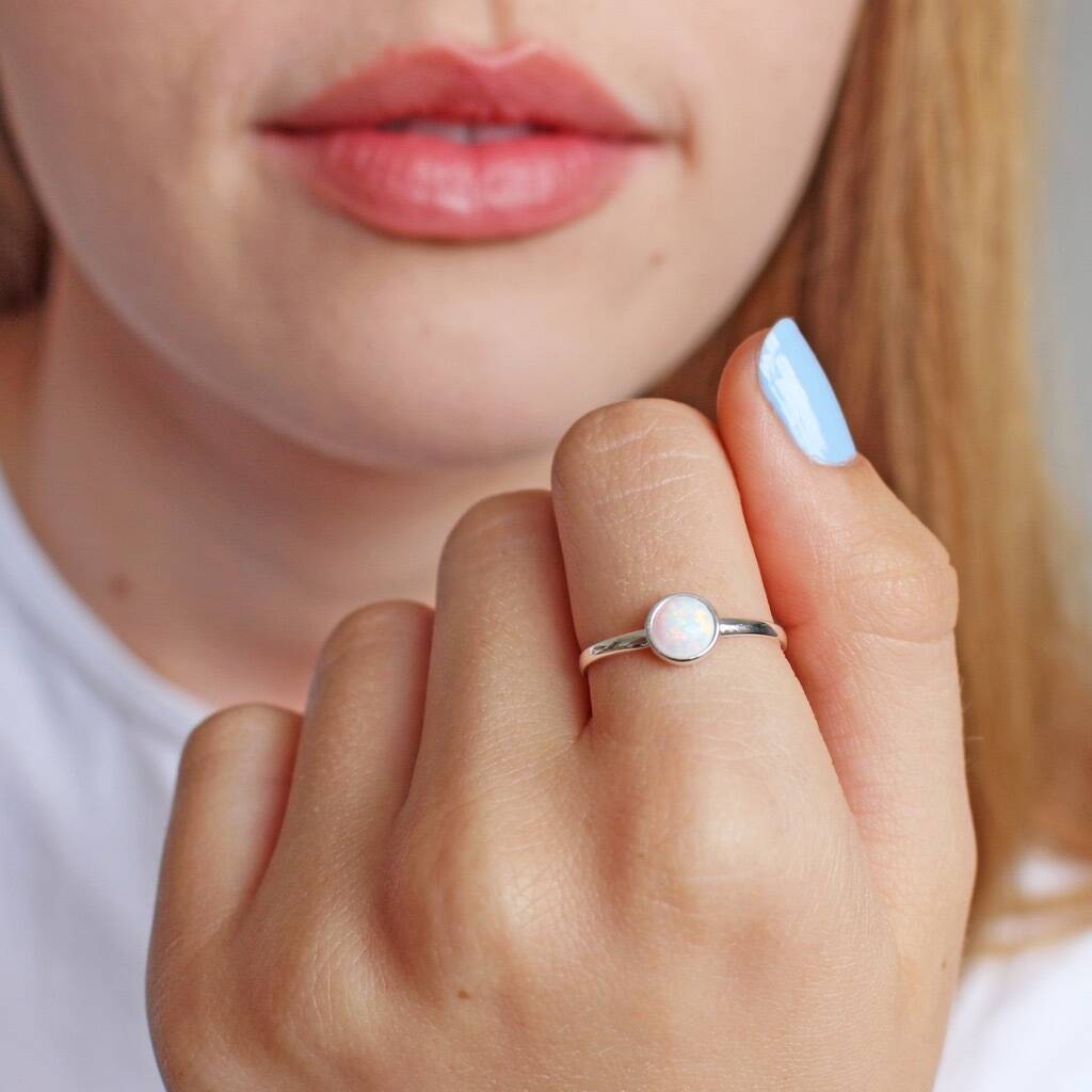 Opal Ring for Women Genuine Fire Opal in 925 Sterling Silver with  Rhinestone Fashion Jewelry | Best Buy Canada
