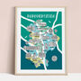 Bedfordshire Map Print, thumbnail 1 of 2