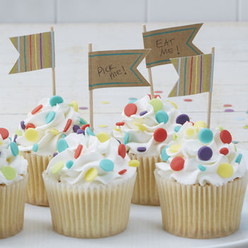 kraft cupcake food flag toppers by ginger ray | notonthehighstreet.com