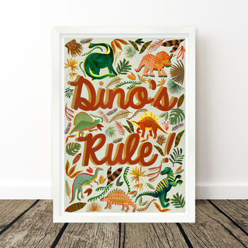 Dino's Rule Kids Wall Art Print, 8 of 10