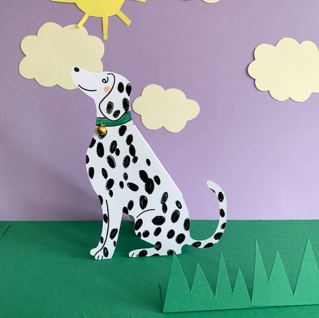 Sitting Dalmatian Card With Tiny Bell All Occasion Card, 1 of 3