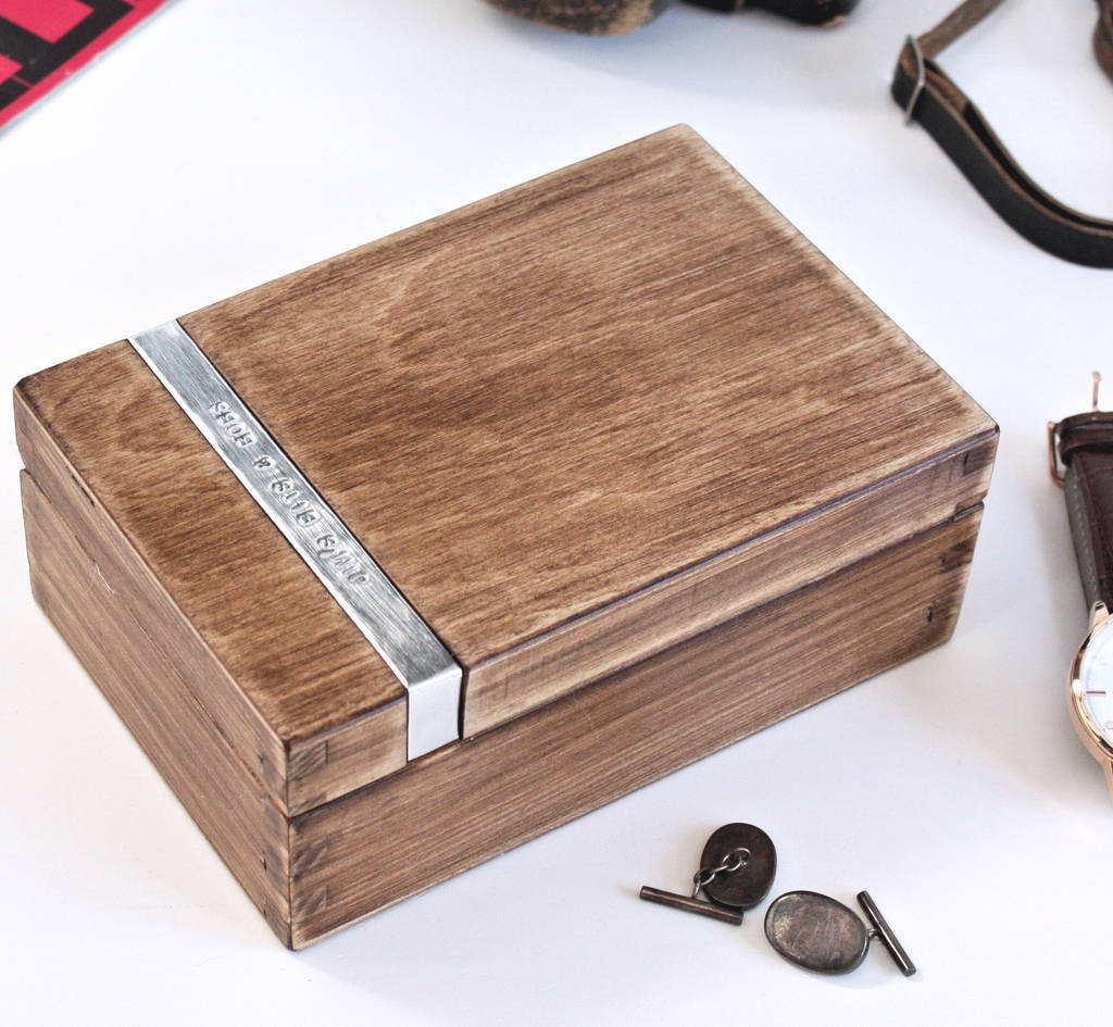Personalised Wooden Cufflink Watch Box, 1 of 11
