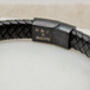 Men's Personalised 'Secret Message’ Black Pu Leather Bracelet, thumbnail 2 of 5