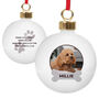 Personalised Dog Christmas Bauble Dog Xmas Tree Ornament With Photo, thumbnail 3 of 5