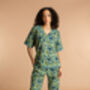 Indian Cotton Lime Patchouli Print Pyjama Set, thumbnail 4 of 4