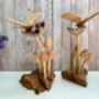 Dragonfly And Toadstool Mushroom Driftwood Statue Ornament Woodland Gift, thumbnail 3 of 8