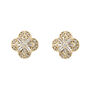 Elegant 9ct Gold Flower Stud Earrings With Diamonds, thumbnail 1 of 5