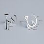 Sterling Silver Minimalist Cat Face Stud Earrings, thumbnail 3 of 6