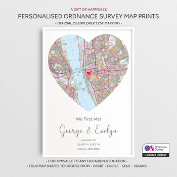 Personalised Relationship Milestones Map Print Ordnance Survey Explorer UK Edition, 2 of 12