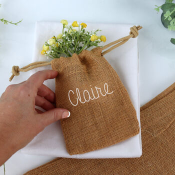 Personalised Jute Favour Bag Or Place Setting, 4 of 7