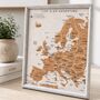 Travel Gifts Europe Travel Map With Pins Cork Board, thumbnail 1 of 7