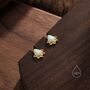 Sterling Silver Droplet Opal Crown Stud Earrings, thumbnail 3 of 12