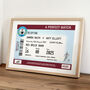 Personalised Football Ticket Wedding Print, thumbnail 1 of 7