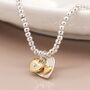 Silver And Gold Plated Double Heart Bracelet, thumbnail 2 of 3
