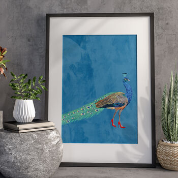 Custom Personalised Peacock Wearing Heels Art Print, 3 of 6