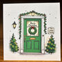 Personalised Green Christmas Door Card, thumbnail 1 of 2