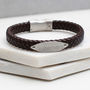 Men's Personalised Leather ID Bracelet, thumbnail 3 of 6