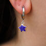 Lapis Lazuli Star Hoop Earrings, thumbnail 2 of 10