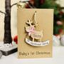 Personalised 1st Christmas Card 2024 Reindeer Decoration, thumbnail 3 of 4