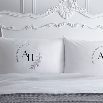 Personalised Initial Wreath Pillowcases, 2 of 2