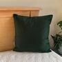 Luxury Super Soft Velvet Cushion Forest Green, thumbnail 2 of 4