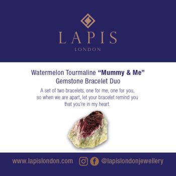 Watermelon Tourmaline 'Mummy And Me' Bracelet Set, 3 of 4